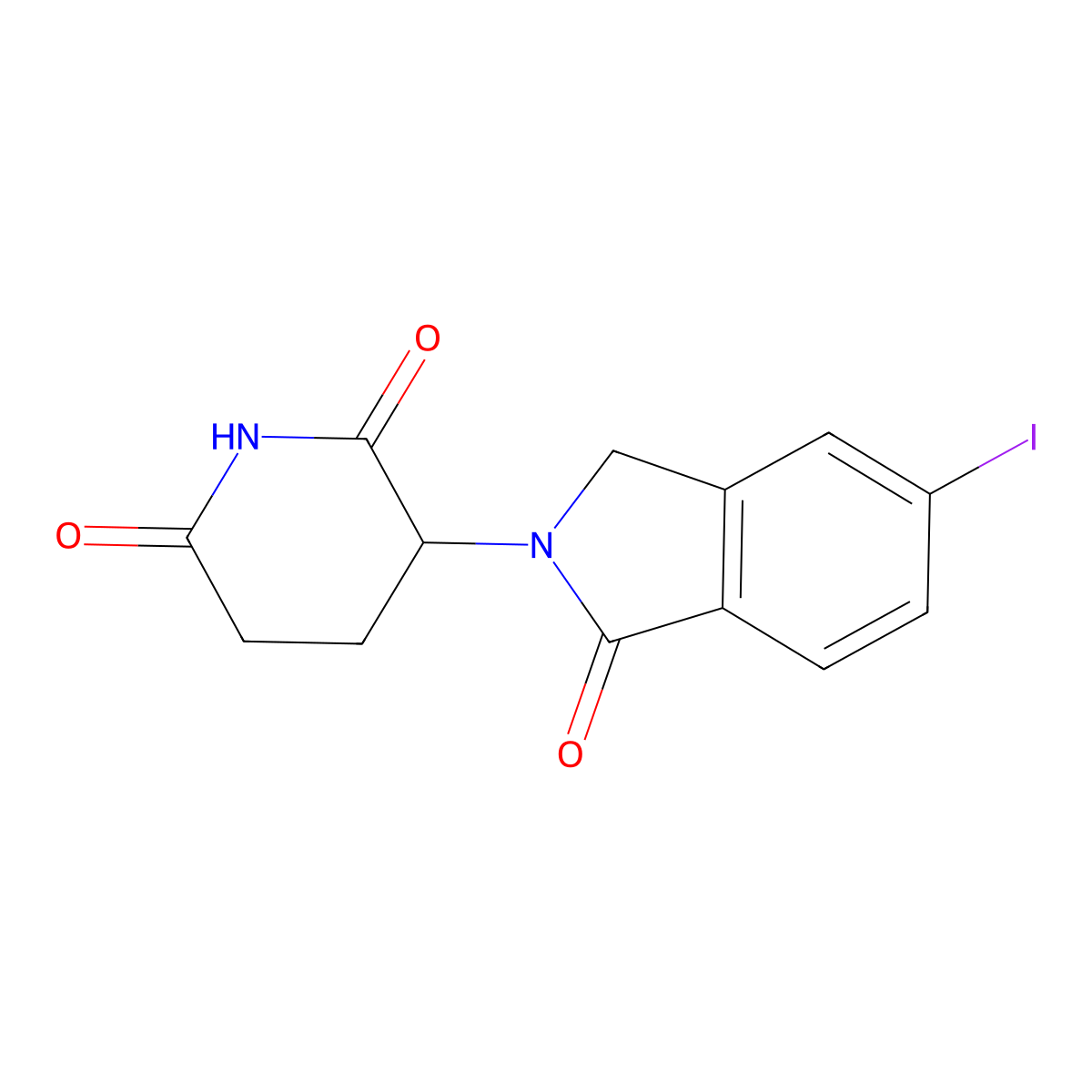 3-(5-iodo-1-oxo-2,3-dihydro-1H-isoindol-2-yl)piperidine-2,6-dione molecular structure, CAS 2291364-01-5
