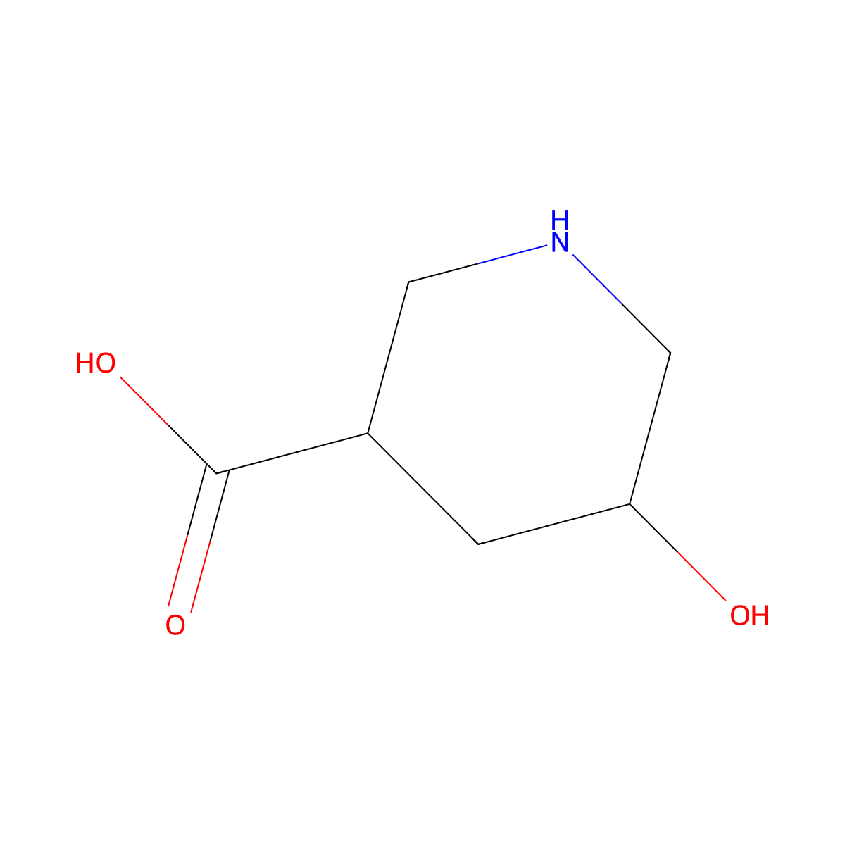 5-hydroxypiperidine-3-carboxylic Acid molecular structure, CAS 229152-86-7