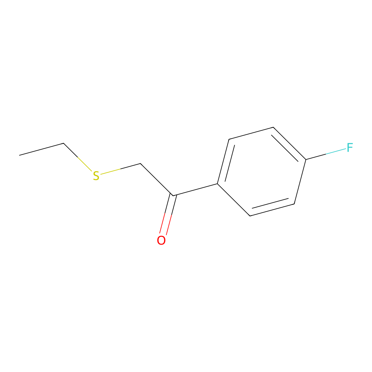 2-(Ethylthio)-1-(4-fluorophenyl)ethan-1-one molecular structure, CAS 229153-22-4