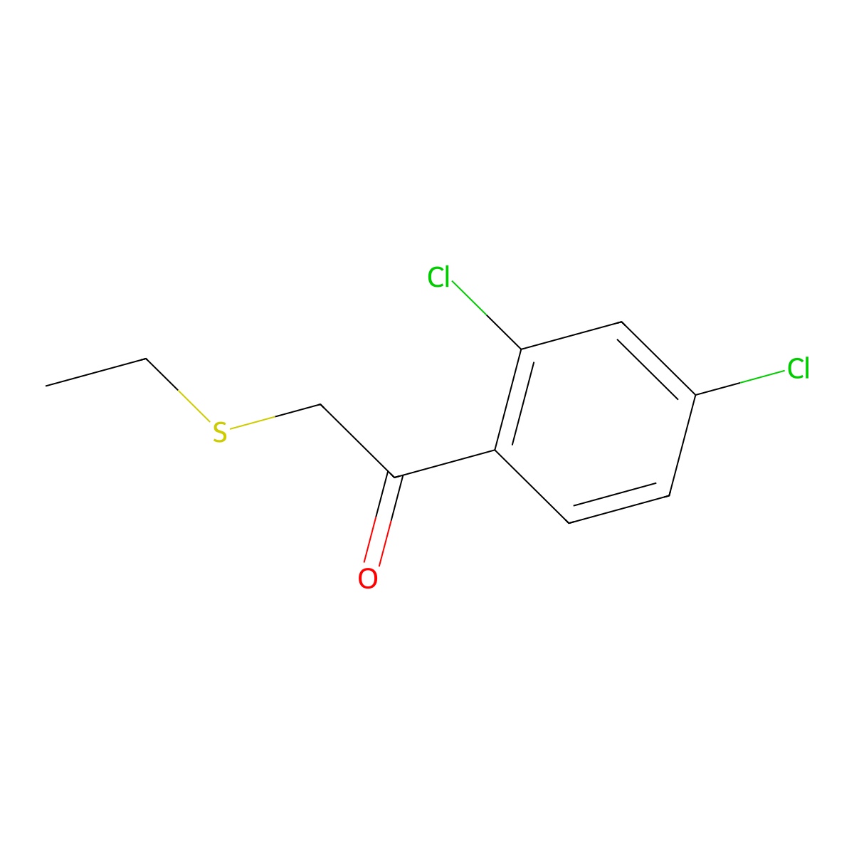 1-(2,4-Dichlorophenyl)-2-(ethylthio)ethan-1-one molecular structure, CAS 229153-24-6