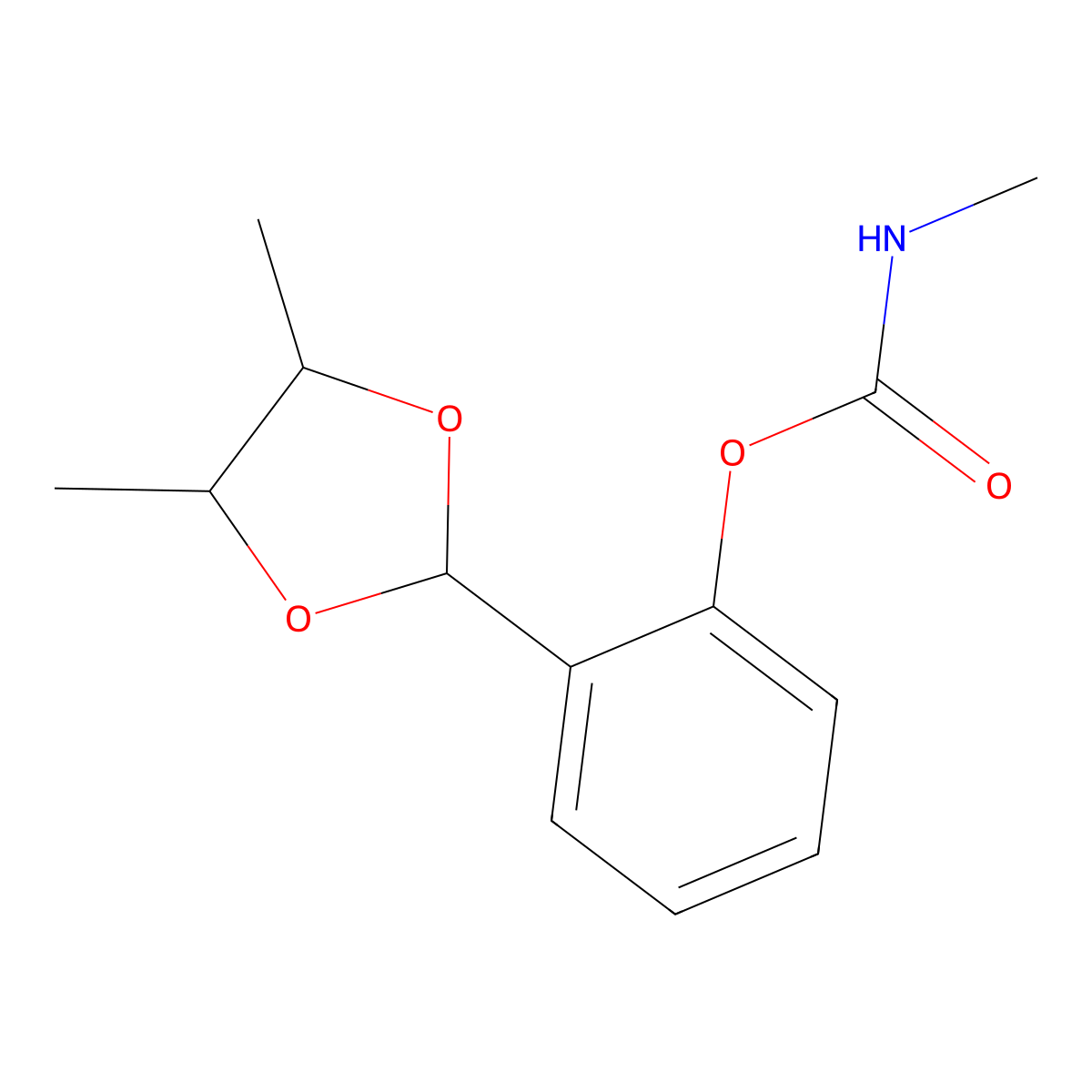 2-(4,5-Dimethyl-1,3-dioxolan-2-yl)phenyl methylcarbamate molecular structure, CAS 22916-01-4