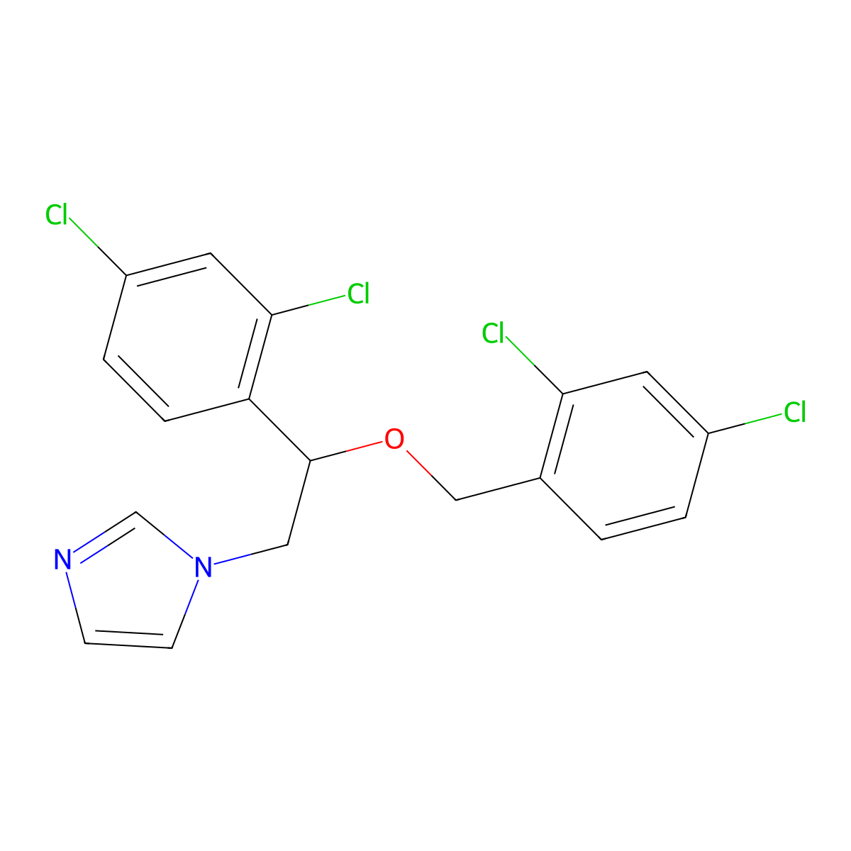 Miconazole molecular structure, CAS 22916-47-8
