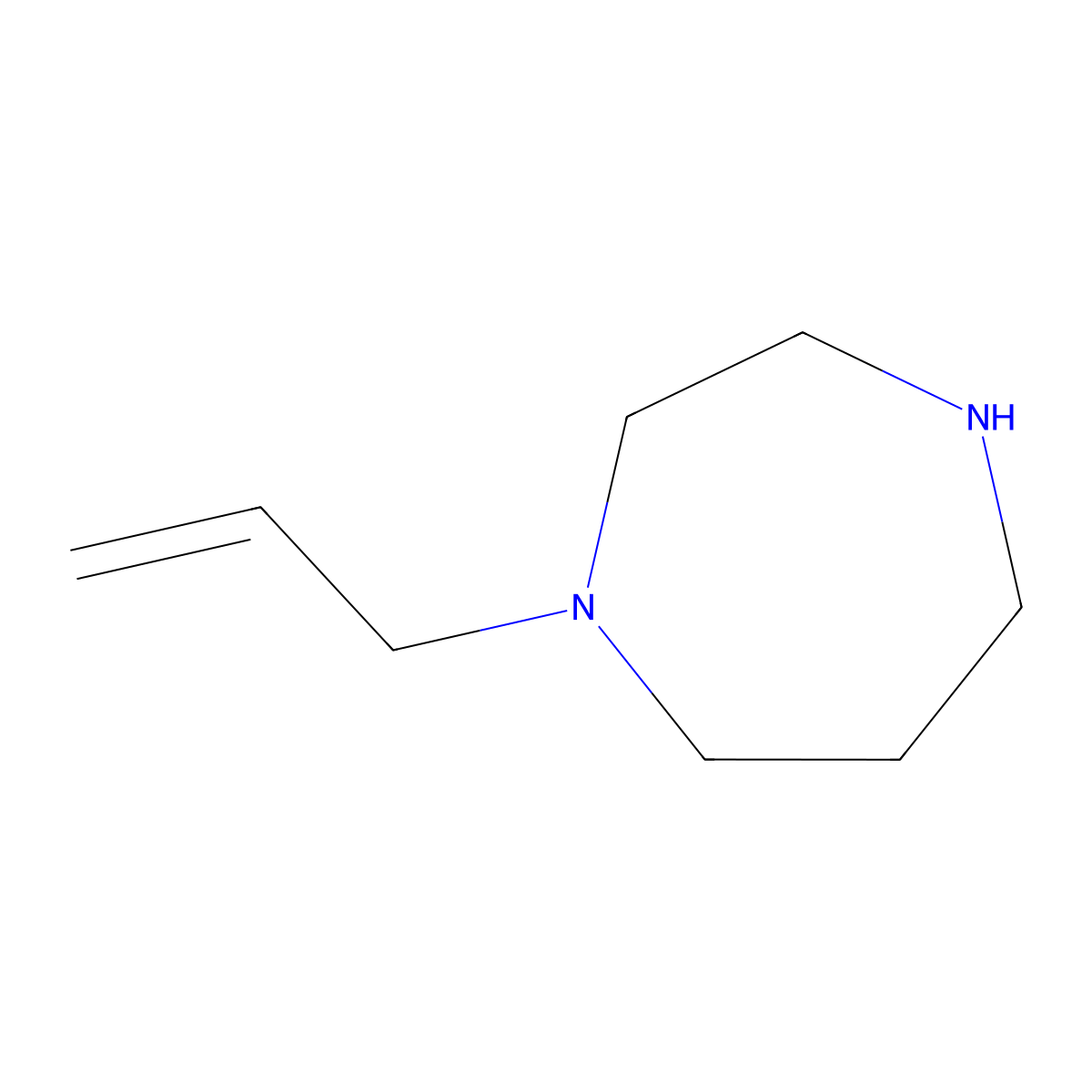 1-(Prop-2-en-1-yl)-1,4-diazepane molecular structure, CAS 229162-11-2