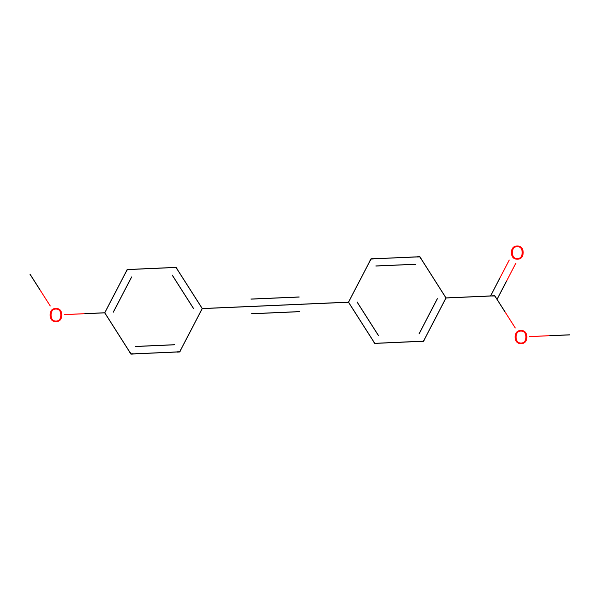 Methyl 4-[2-(4-methoxyphenyl)ethynyl]benzoate molecular structure, CAS 229174-43-0