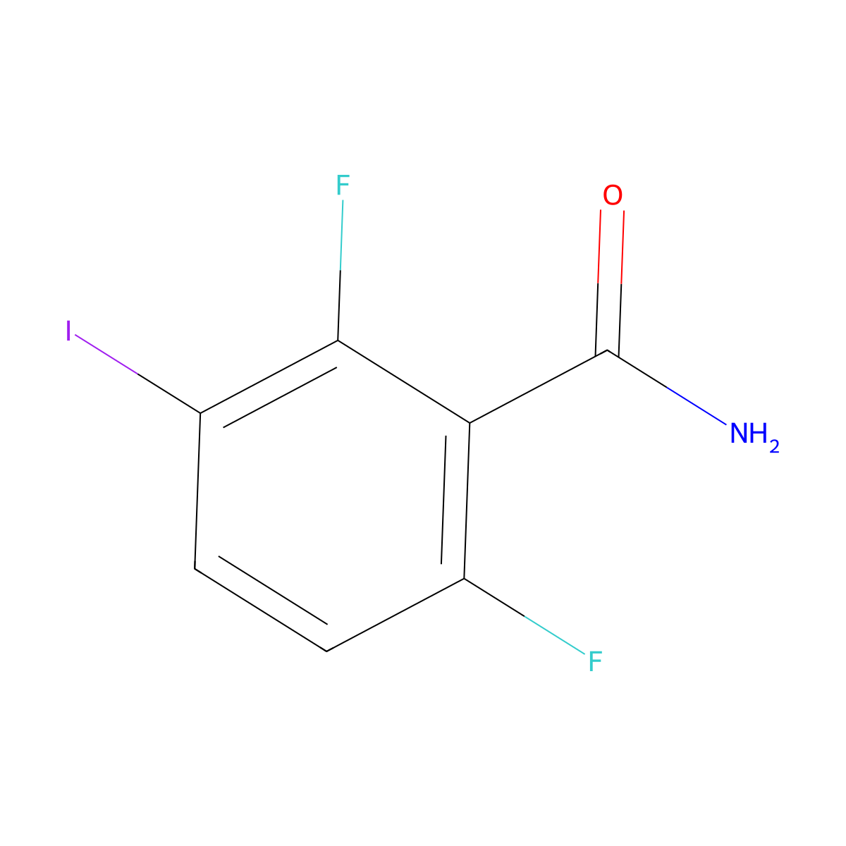 2,6-Difluoro-3-iodobenzamide molecular structure, CAS 229178-75-0