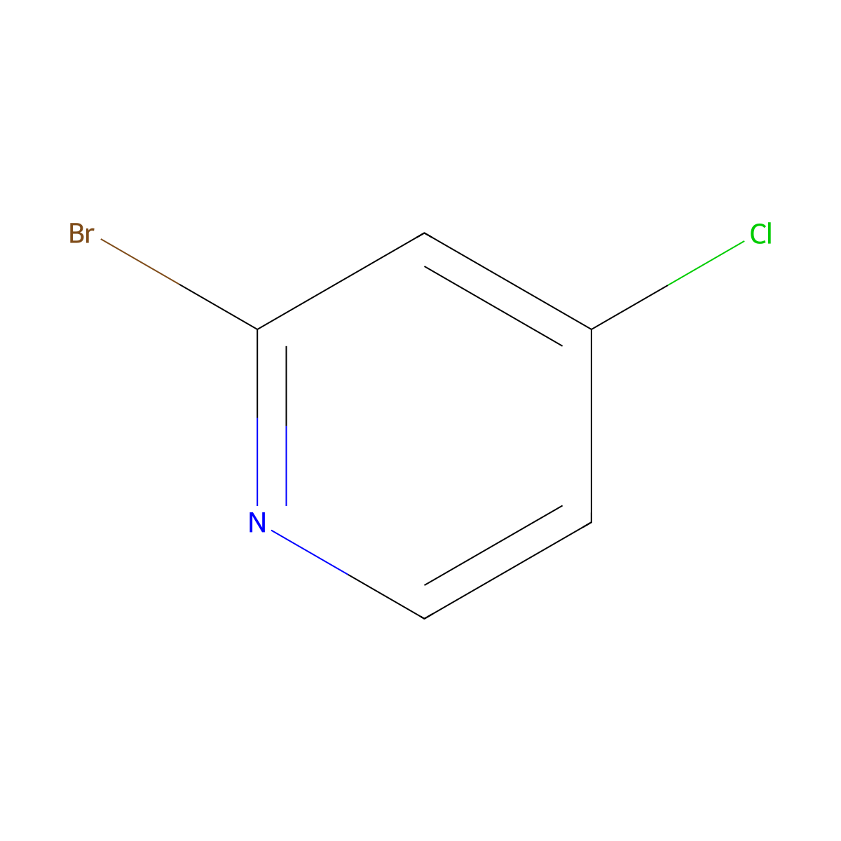 2-Bromo-4-chloropyridine molecular structure, CAS 22918-01-0