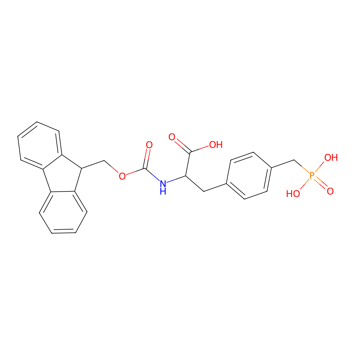 Fmoc-L-4-Phosphonomethylphenylalanine molecular structure, CAS 229180-64-7