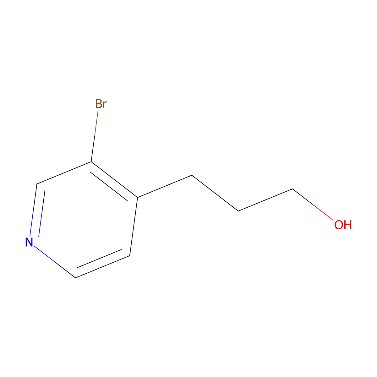 3-Bromo-4-(3-hydroxypropyl)pyridine molecular structure, CAS 229184-01-4