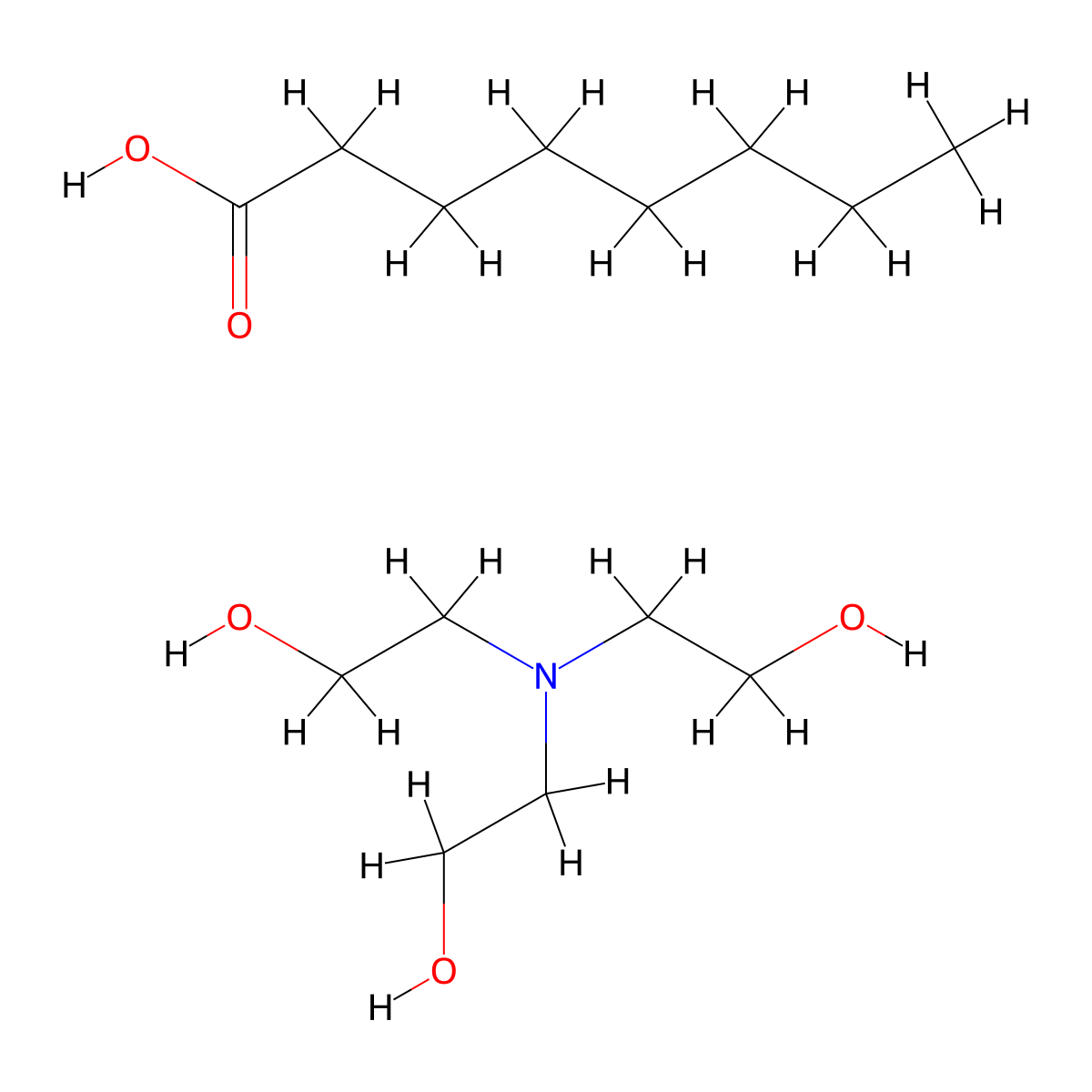 Trolamine caprylate molecular structure, CAS 22919-56-8