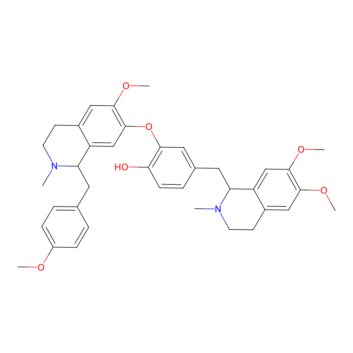Neferine molecular structure, CAS 2292-16-2