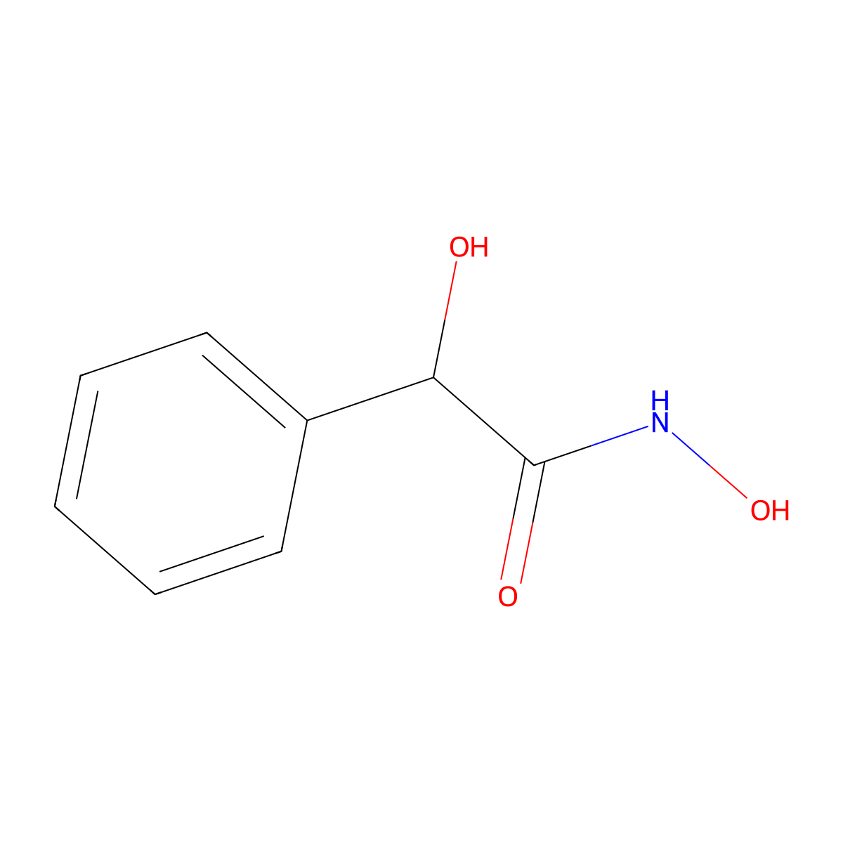 Mandelohydroxamic acid molecular structure, CAS 2292-53-7