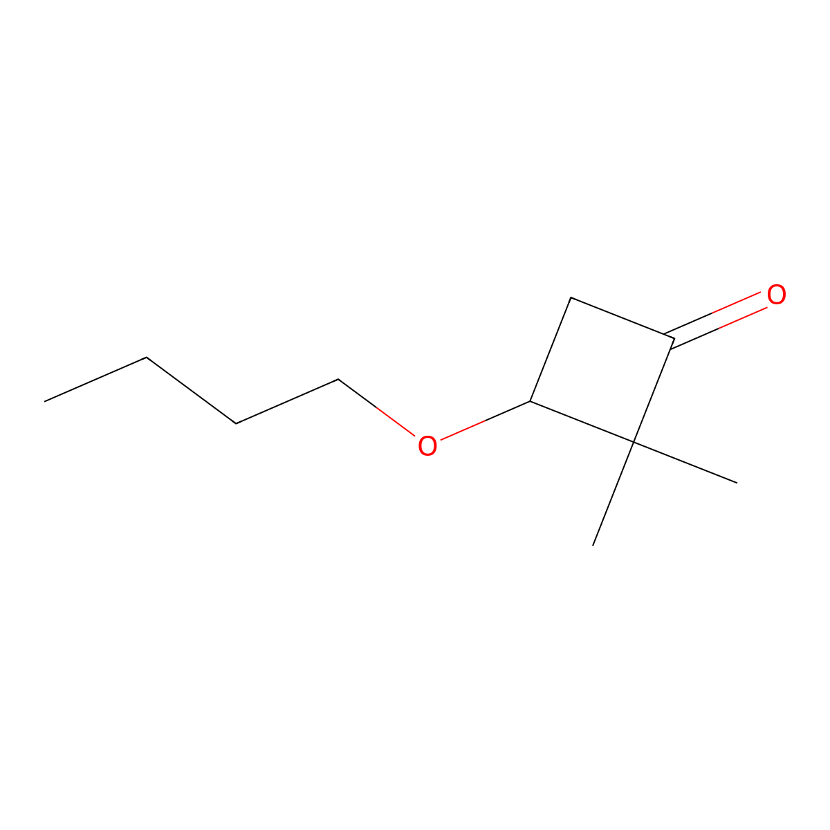 3-Butoxy-2,2-dimethylcyclobutan-1-one molecular structure, CAS 2292-83-3
