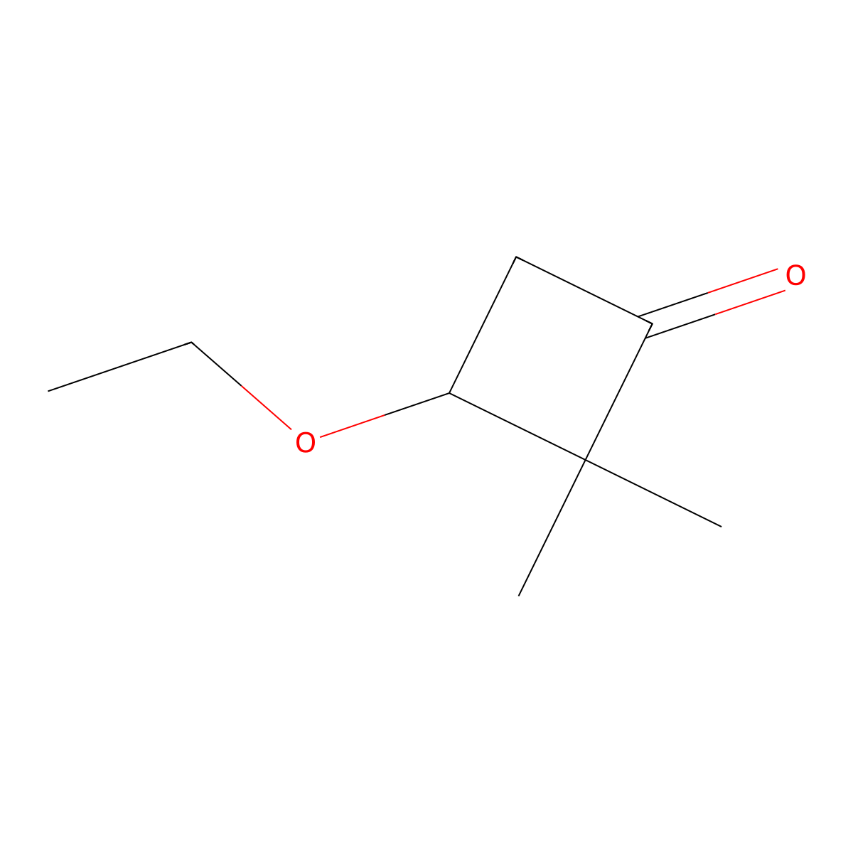 3-Ethoxy-2,2-dimethylcyclobutanone molecular structure, CAS 2292-84-4