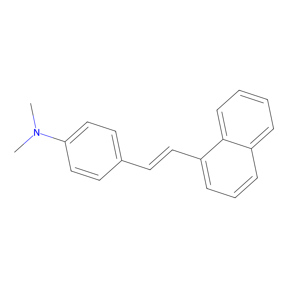 N,N-Dimethyl-p-(2-(1-naphthyl)vinyl)aniline molecular structure, CAS 22920-32-7
