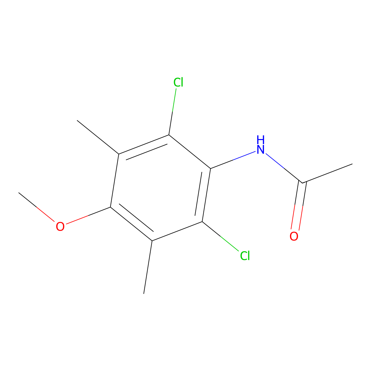 N-(2,6-Dichloro-4-methoxy-3,5-dimethylphenyl)acetamide molecular structure, CAS 22921-88-6