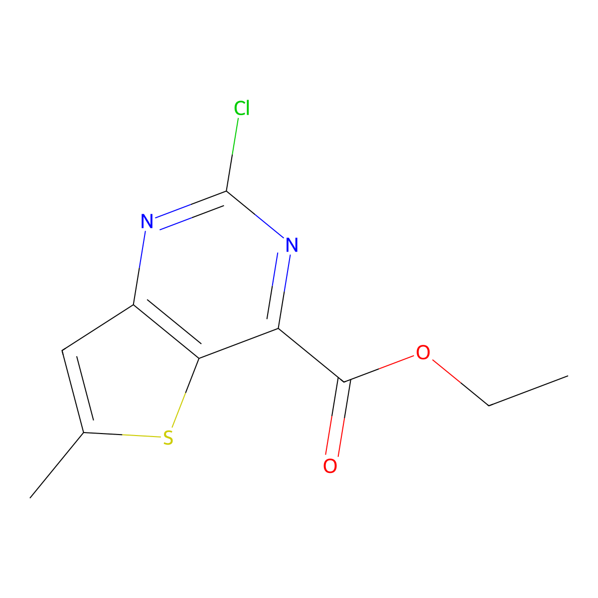 Ethyl 2-chloro-6-methyl-thieno[3,2-d]pyrimidine-4-carboxylate molecular structure, CAS 2292197-76-1
