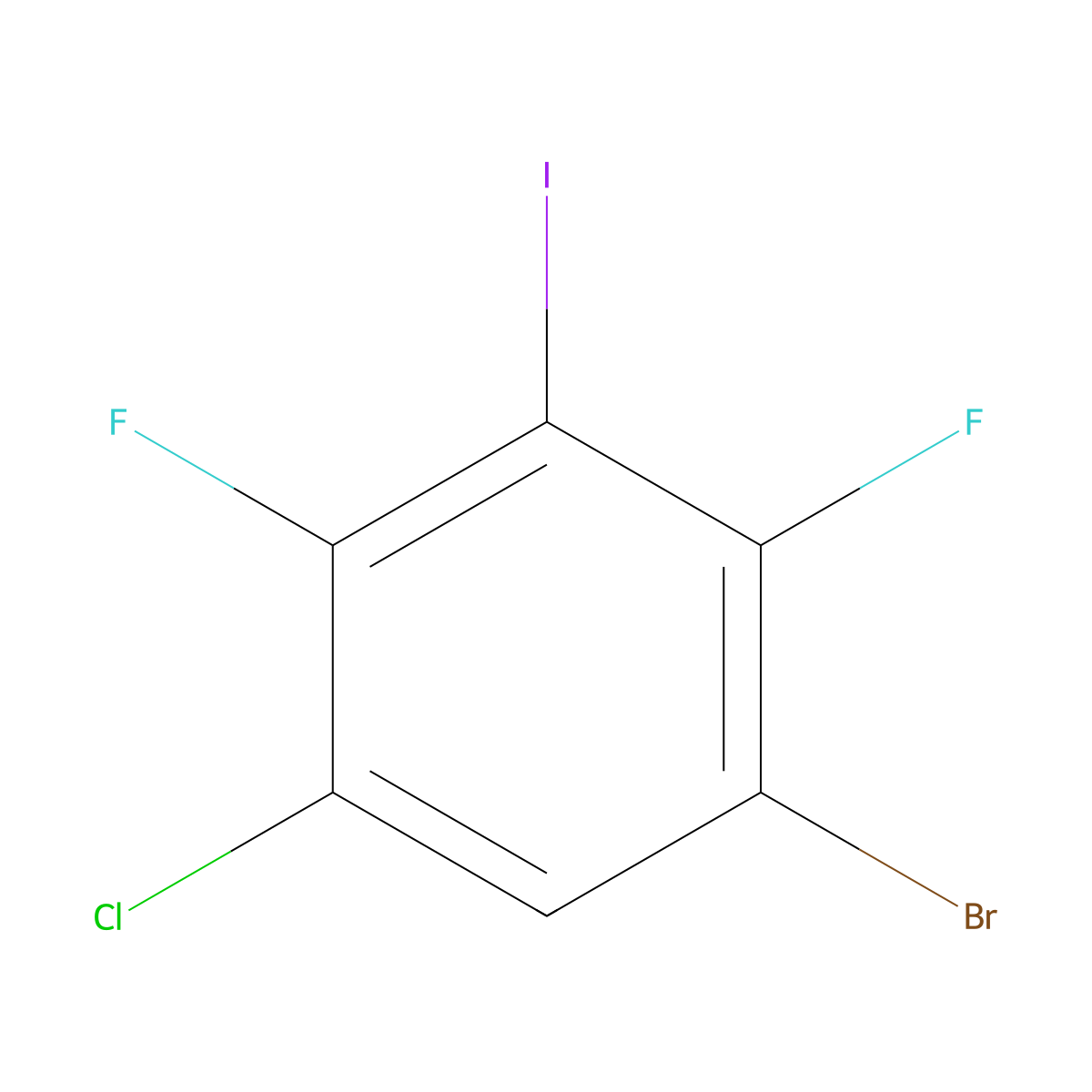 1-Bromo-5-chloro-2,4-difluoro-3-iodobenzene molecular structure, CAS 2292219-78-2