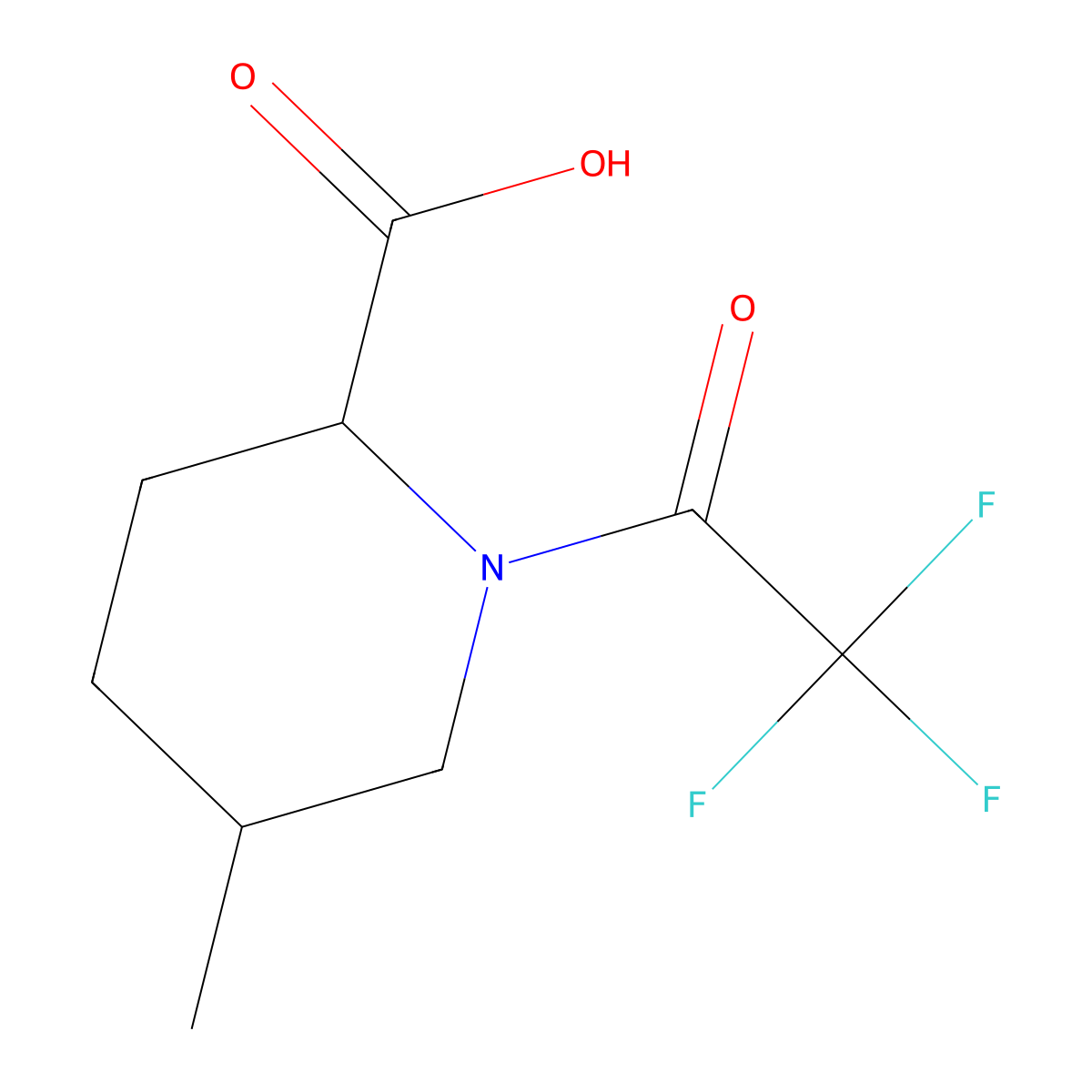 5-Methyl-1-(trifluoroacetyl)piperidine-2-carboxylic acid molecular structure, CAS 2292371-48-1