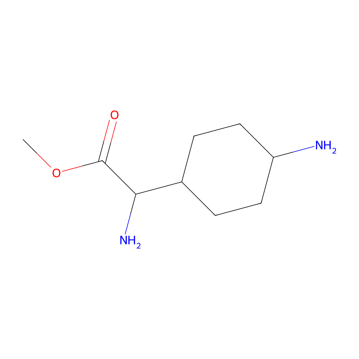 Methyl 2-amino-2-(4-aminocyclohexyl)acetate molecular structure, CAS 2292381-07-6