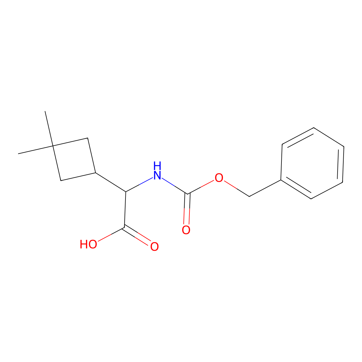 2-{[(Benzyloxy)carbonyl]amino}-2-(3,3-dimethylcyclobutyl)acetic acid molecular structure, CAS 2292454-33-0