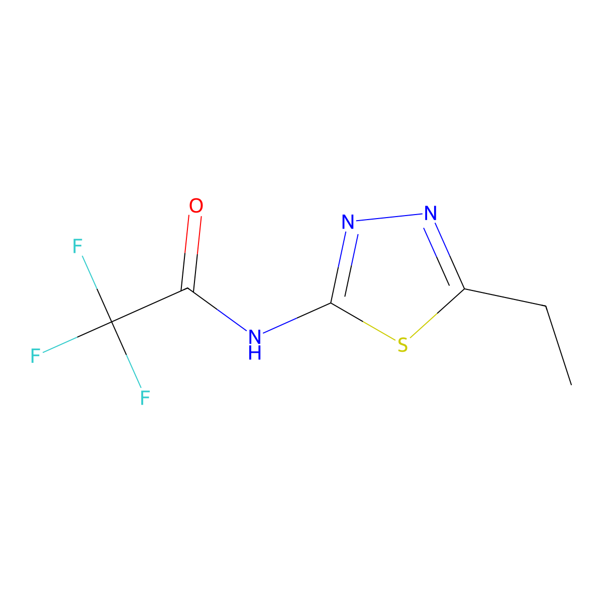 N-(5-ethyl-1,3,4-thiadiazol-2-yl)-2,2,2-trifluoroacetamide molecular structure, CAS 22926-50-7