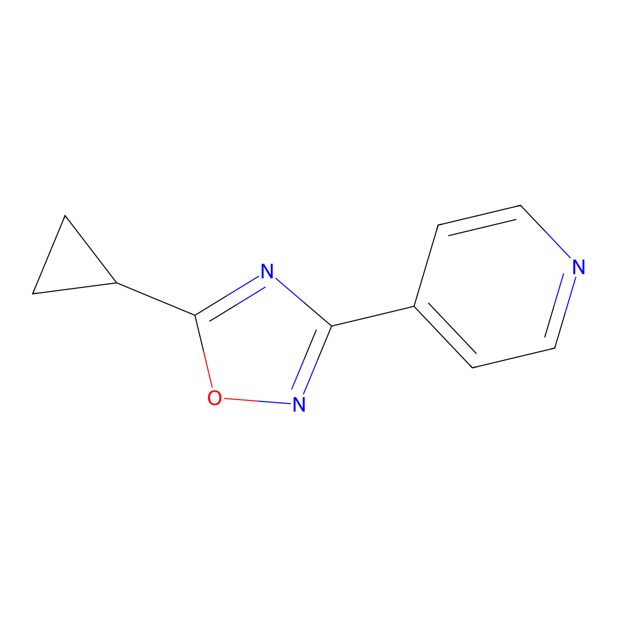 5-Cyclopropyl-3-(pyridin-4-yl)-1,2,4-oxadiazole molecular structure, CAS 22926-67-6
