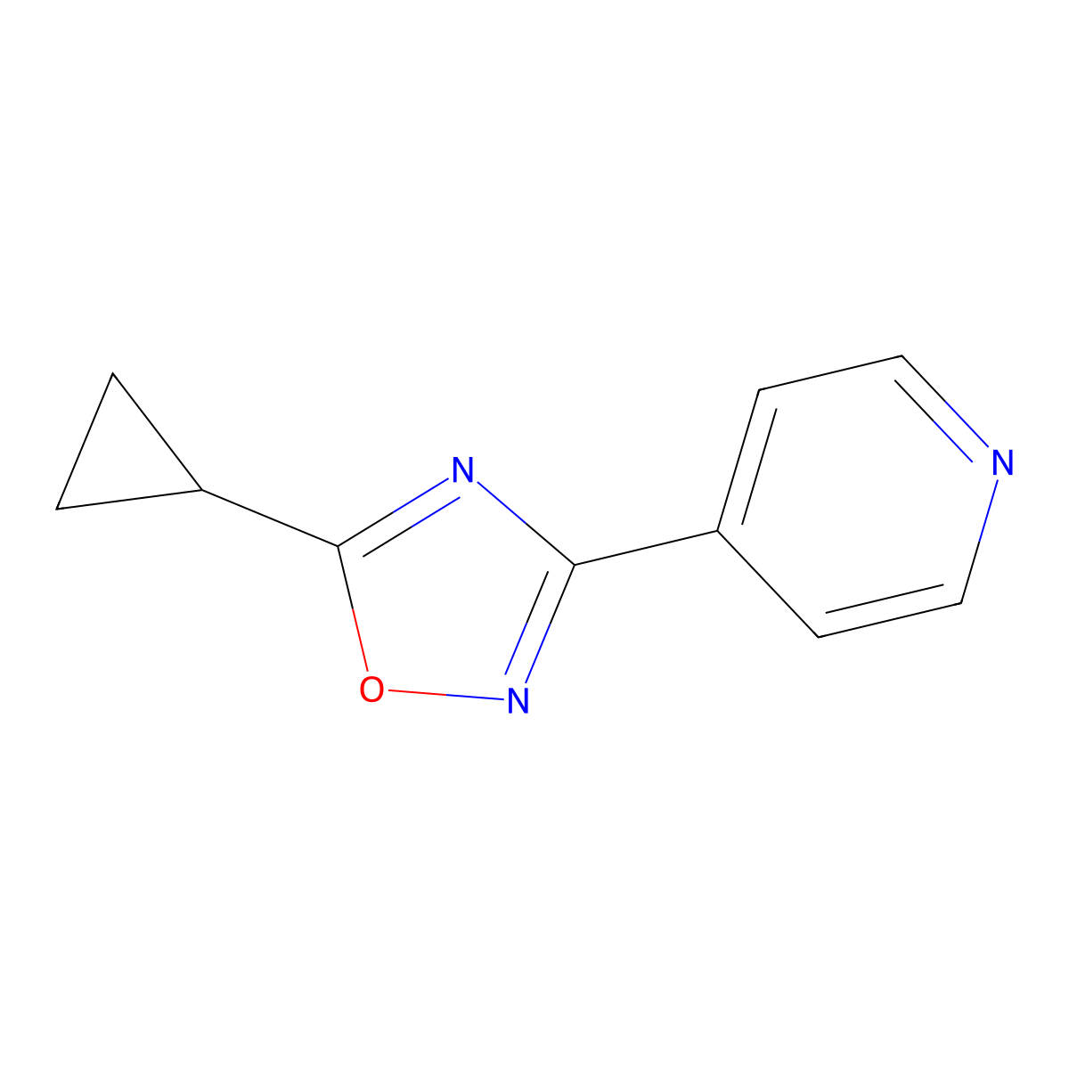 5-Cyclopropyl-3-(pyridin-4-yl)-1,2,4-oxadiazole molecular structure, CAS 22926-67-6