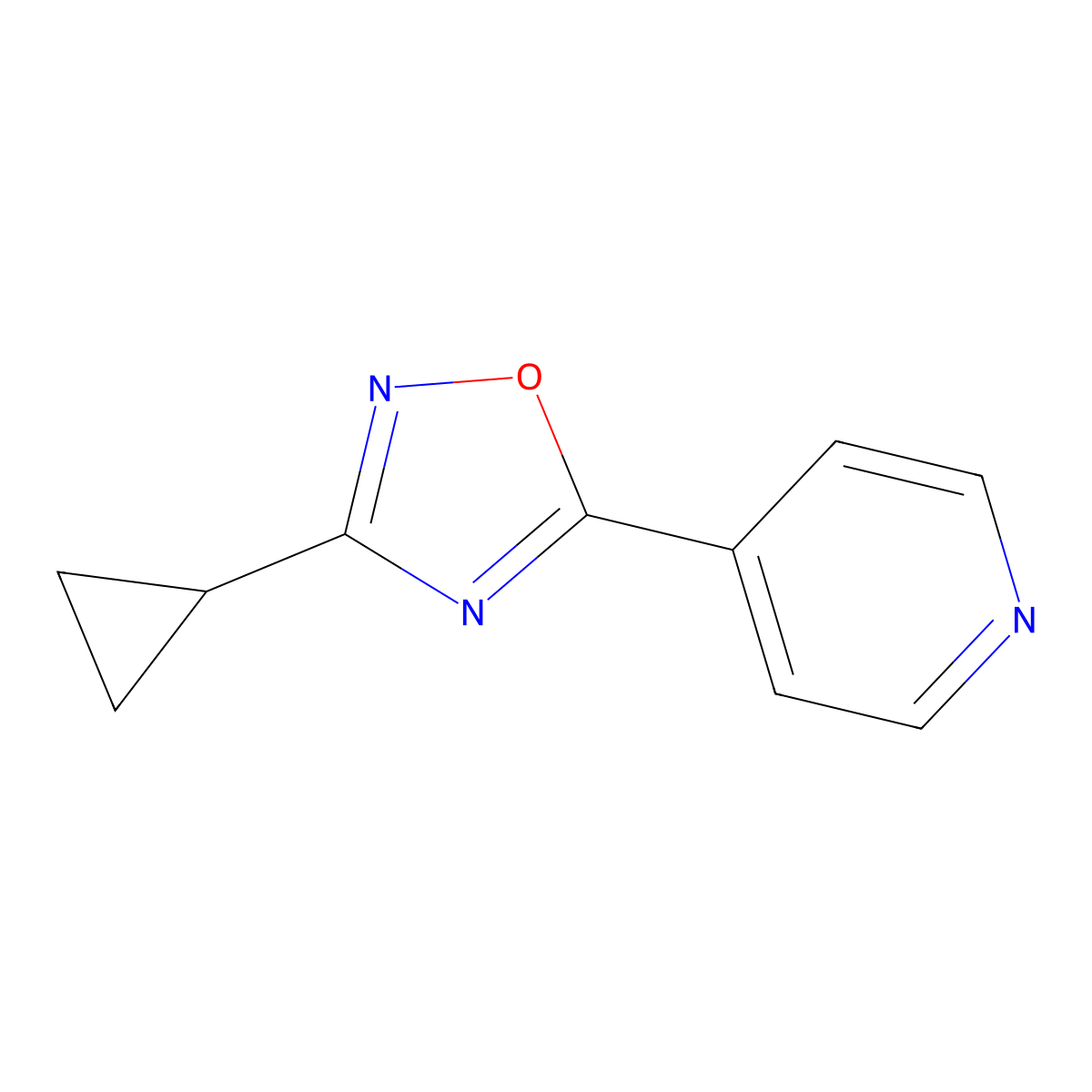 Pyridine, 4-(3-cyclopropyl-1,2,4-oxadiazol-5-yl)- molecular structure, CAS 22926-76-7