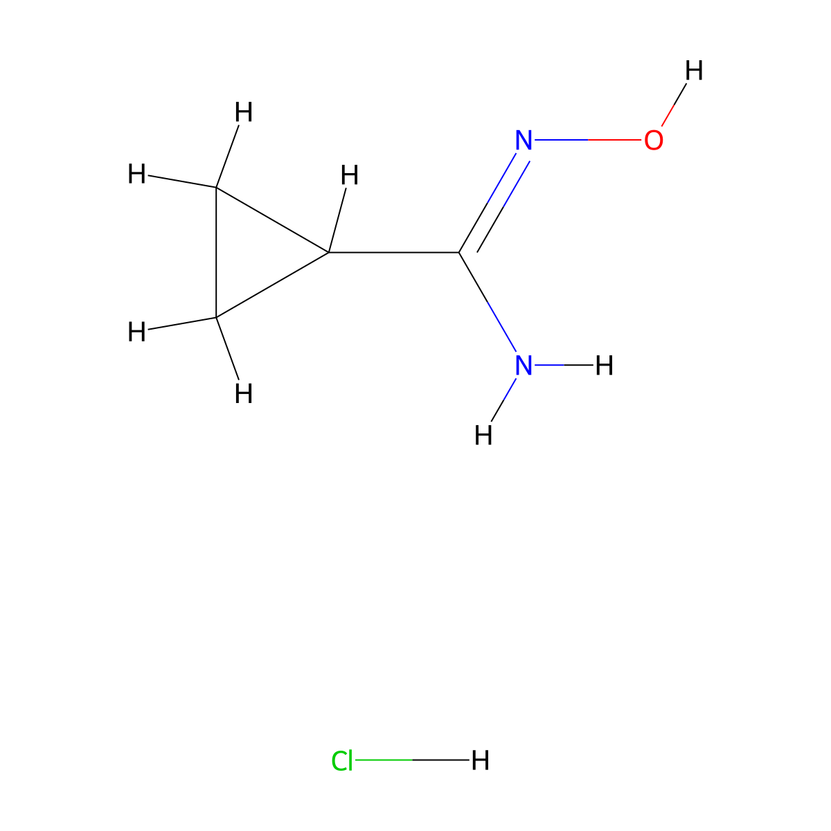 N'-hydroxycyclopropanecarboximidamide hydrochloride molecular structure, CAS 22926-85-8