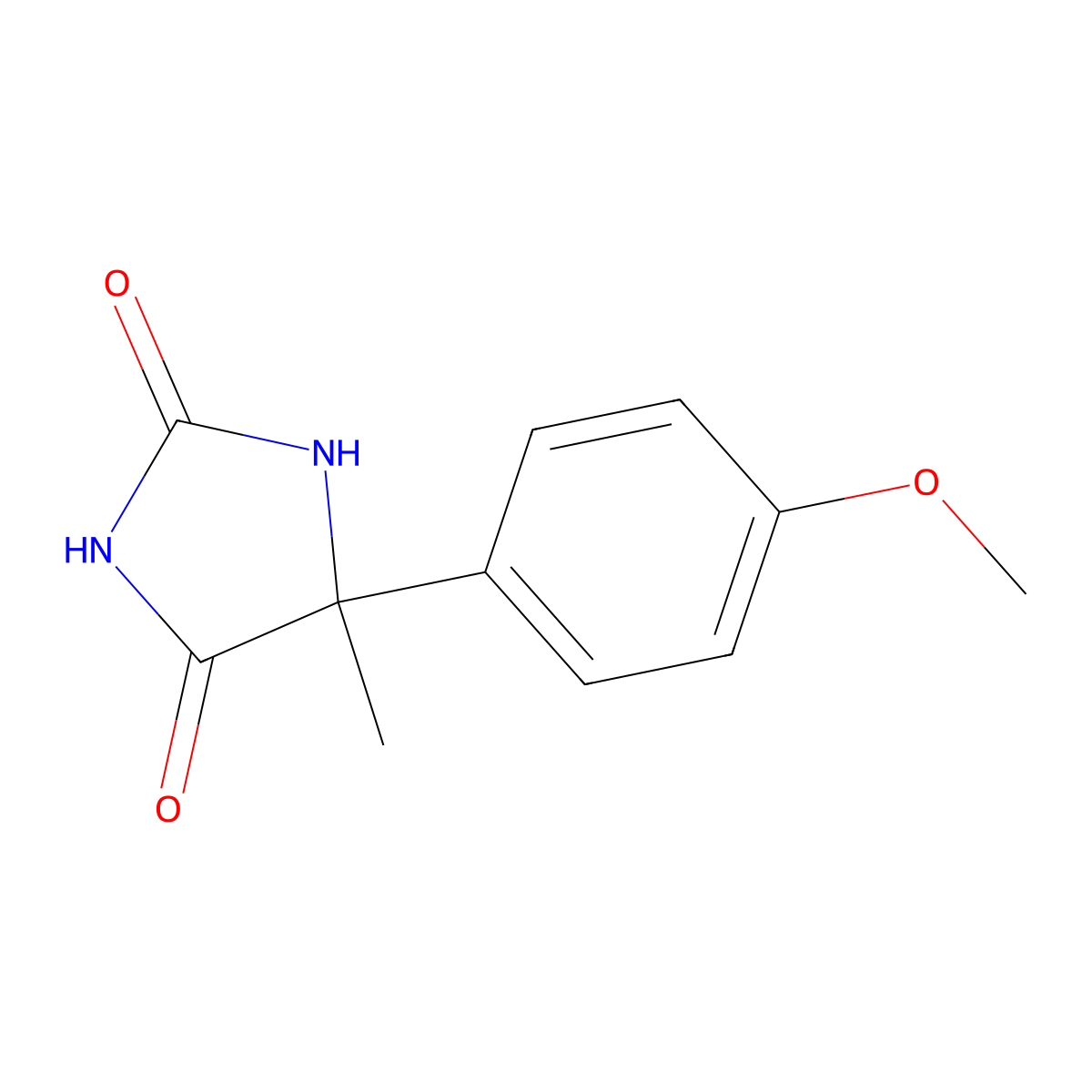 5-(4-Methoxyphenyl)-5-methylimidazolidine-2,4-dione molecular structure, CAS 22927-78-2