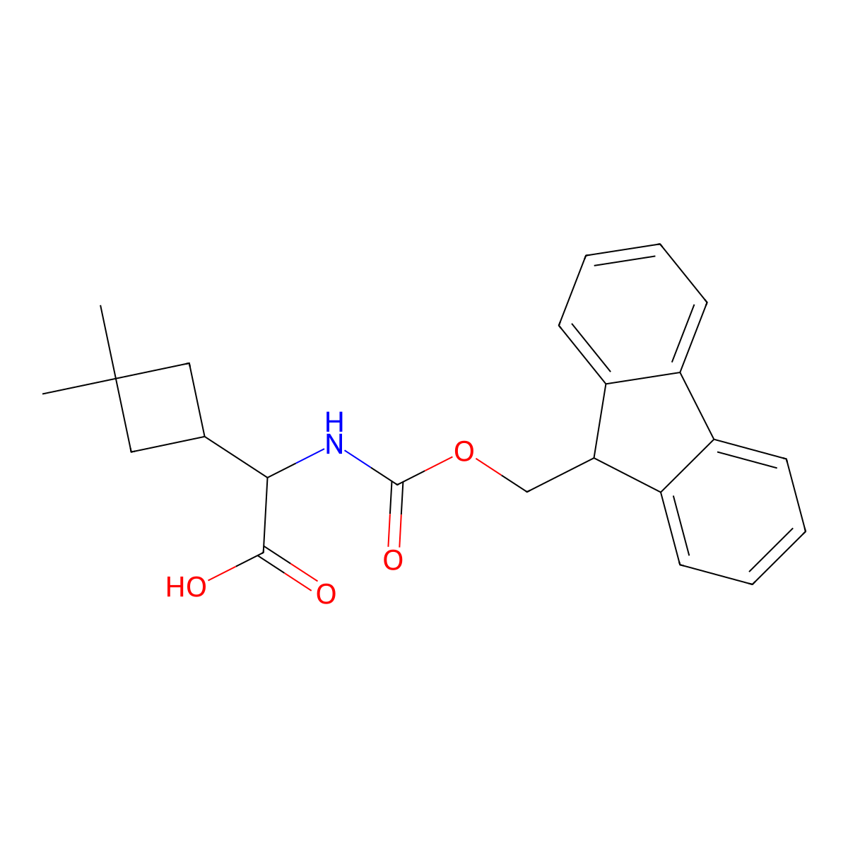 2-(3,3-dimethylcyclobutyl)-2-({[(9H-fluoren-9-yl)methoxy]carbonyl}amino)acetic acid molecular structure, CAS 2292818-90-5