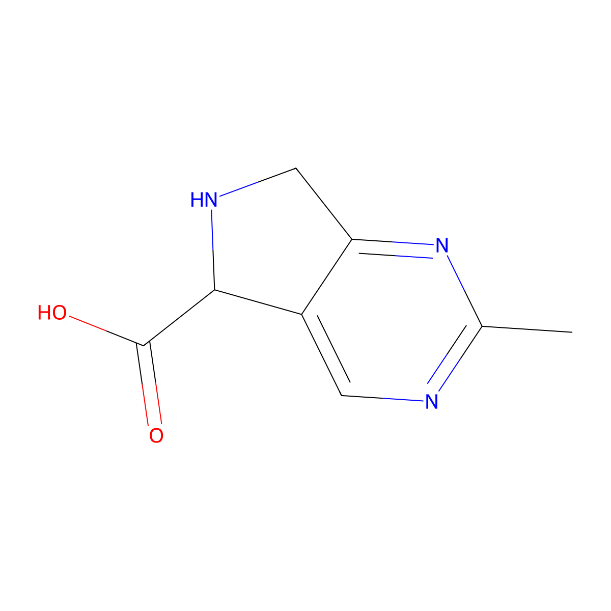 2-methyl-5H,6H,7H-pyrrolo[3,4-d]pyrimidine-5-carboxylic acid molecular structure, CAS 2292852-34-5