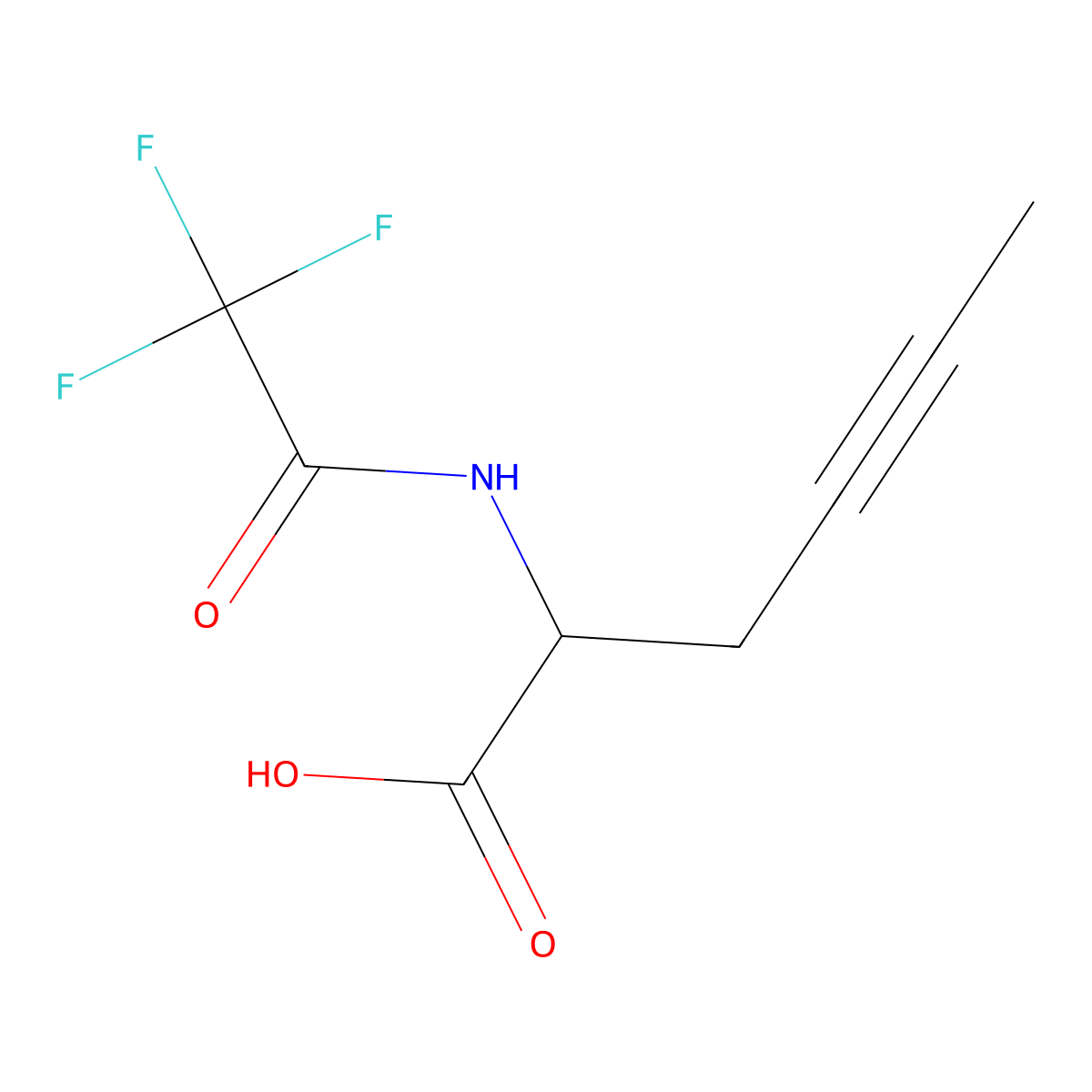 2-(Trifluoroacetamido)hex-4-ynoic acid molecular structure, CAS 2292858-46-7