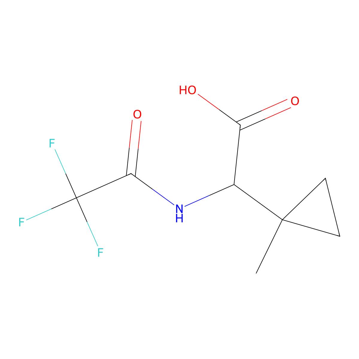 2-(1-Methylcyclopropyl)-2-(trifluoroacetamido)acetic acid molecular structure, CAS 2292936-84-4