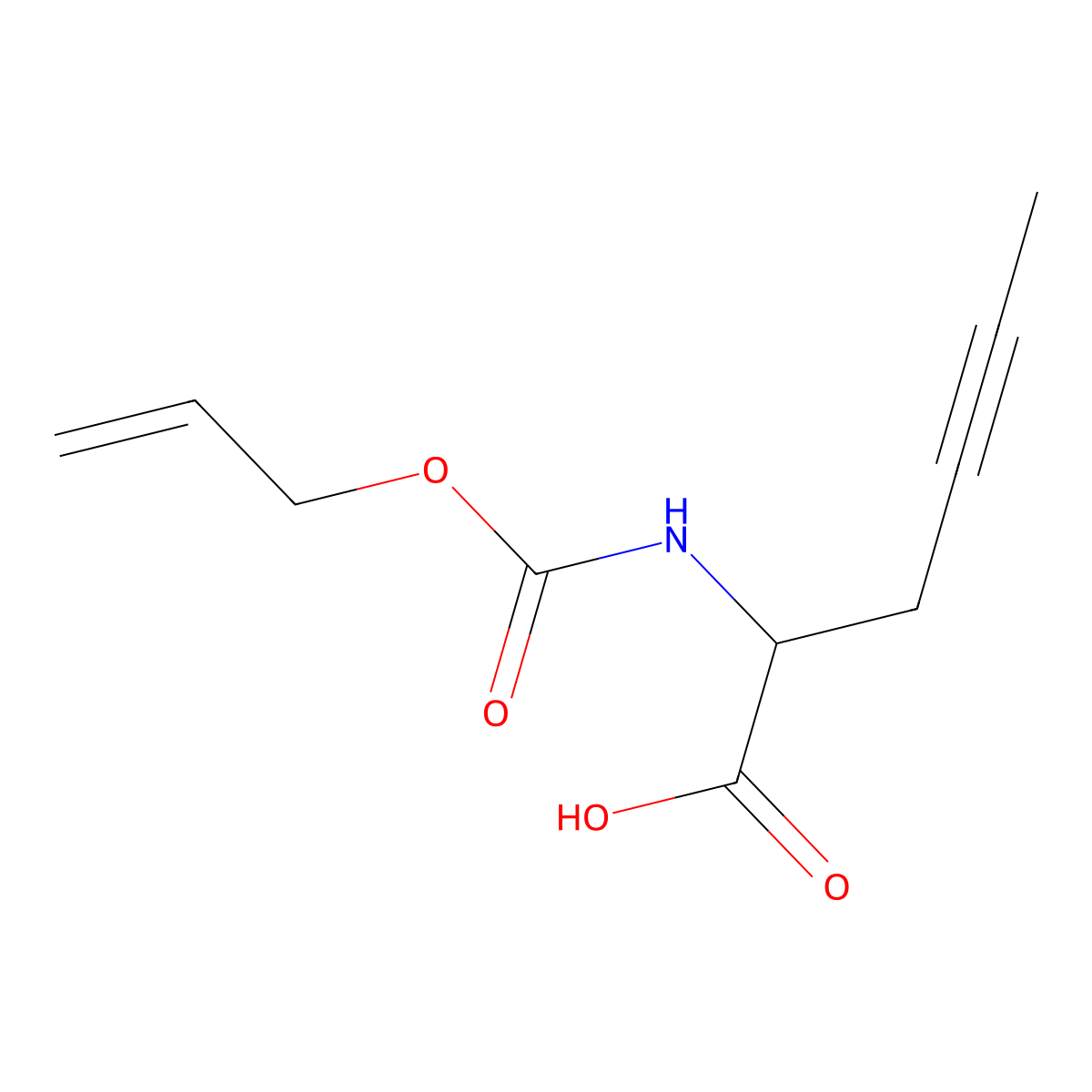 2-{[(Prop-2-en-1-yloxy)carbonyl]amino}hex-4-ynoic acid molecular structure, CAS 2292948-98-0