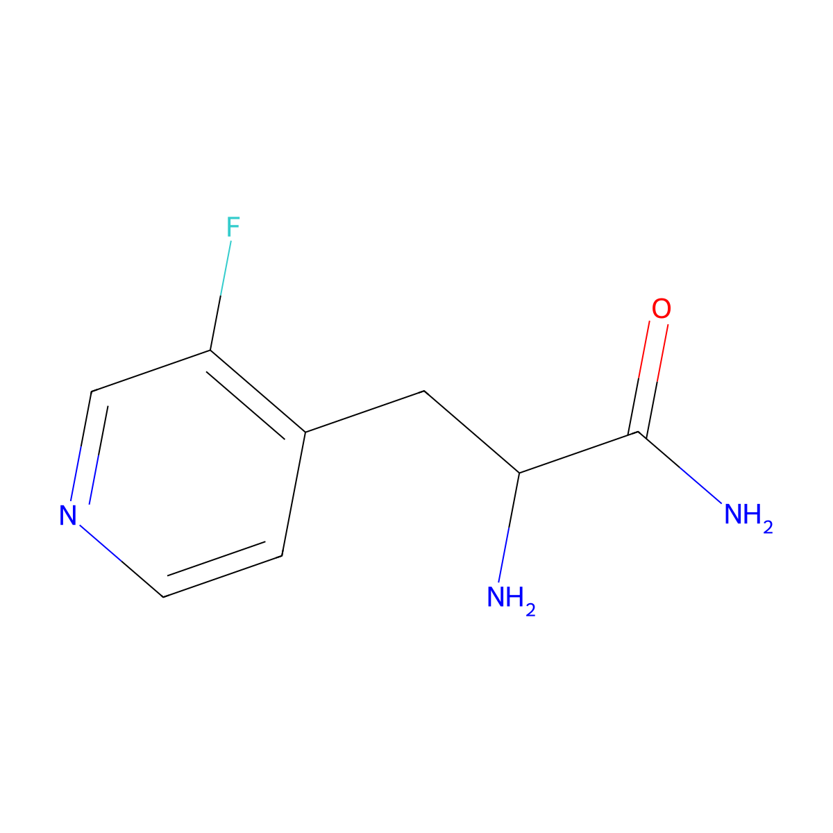 2-Amino-3-(3-fluoro-4-pyridyl)propanamide molecular structure, CAS 2292961-20-5