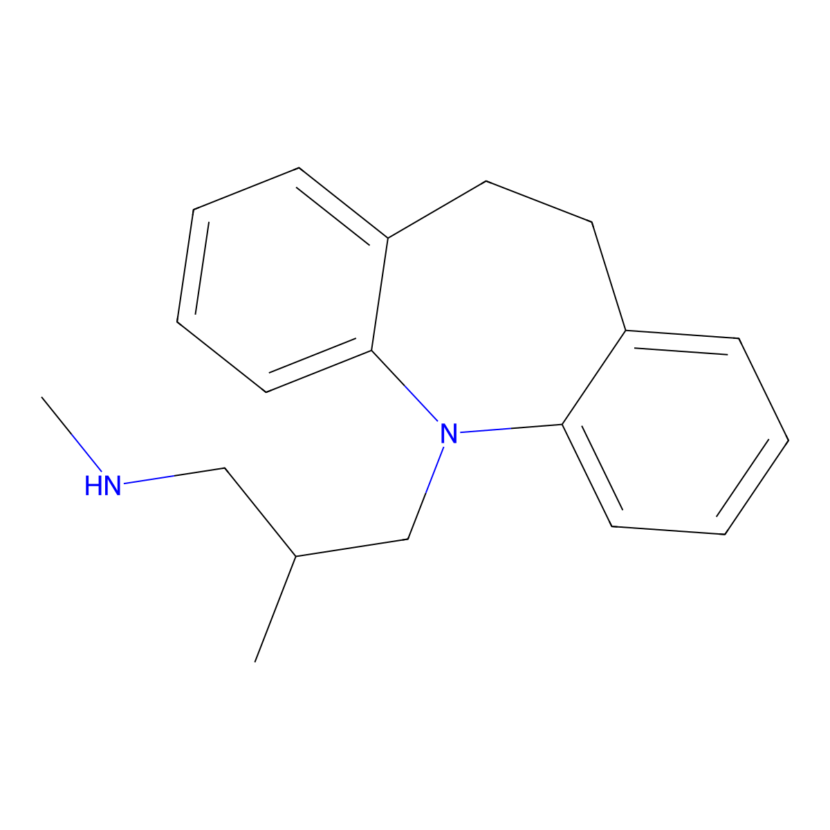 n-Desmethyltrimipramine molecular structure, CAS 2293-21-2