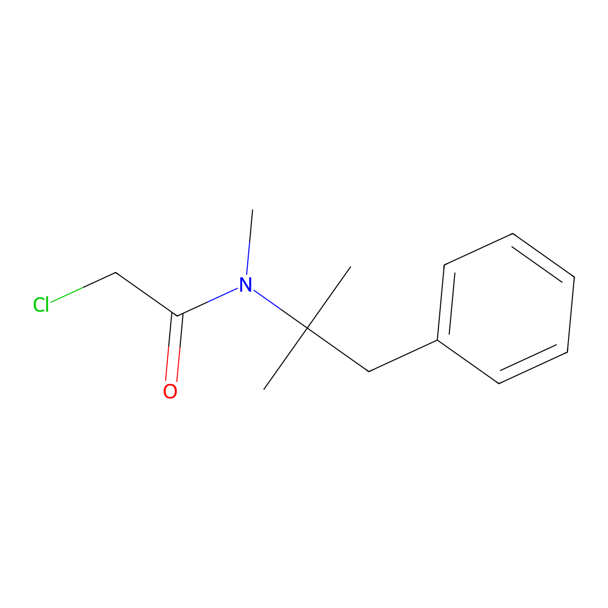 2-Chloro-N-(1,1-dimethyl-2-phenylethyl)-N-methylacetamide molecular structure, CAS 2293-55-2