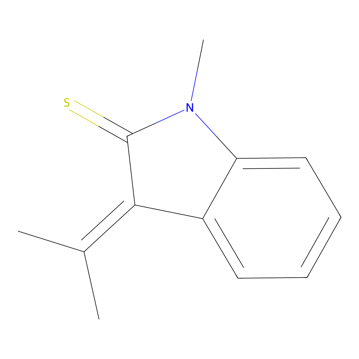 1-Methyl-3-propan-2-ylideneindole-2-thione molecular structure, CAS 22930-31-0