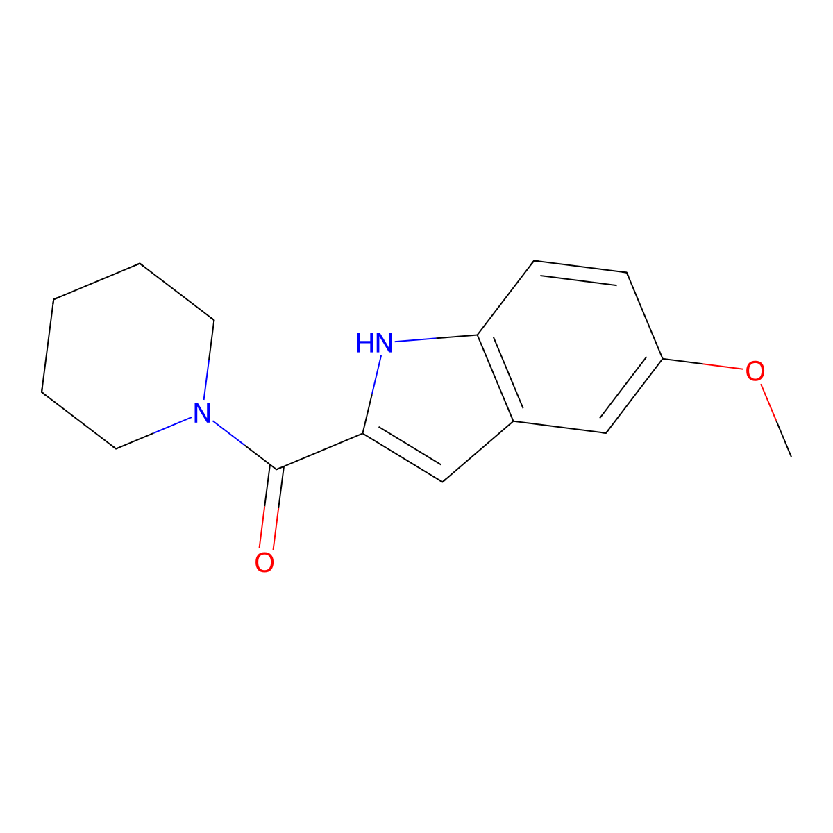 (5-Methoxy-1h-indol-2-yl)(piperidin-1-yl)methanone molecular structure, CAS 22930-55-8