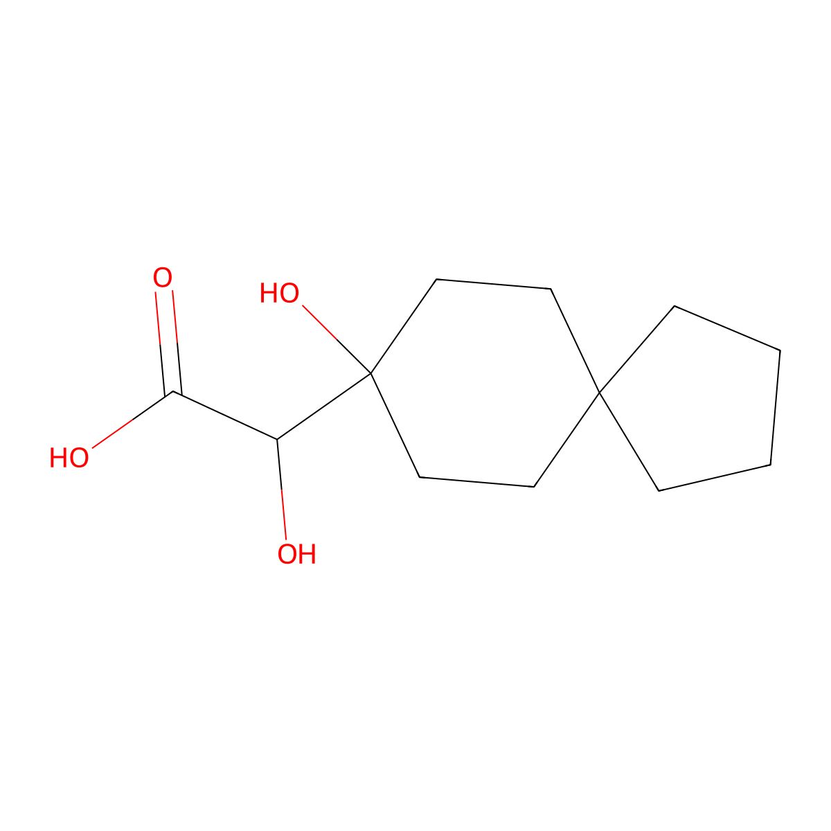 2-Hydroxy-2-{8-hydroxyspiro[4.5]decan-8-yl}acetic acid molecular structure, CAS 2293003-88-8