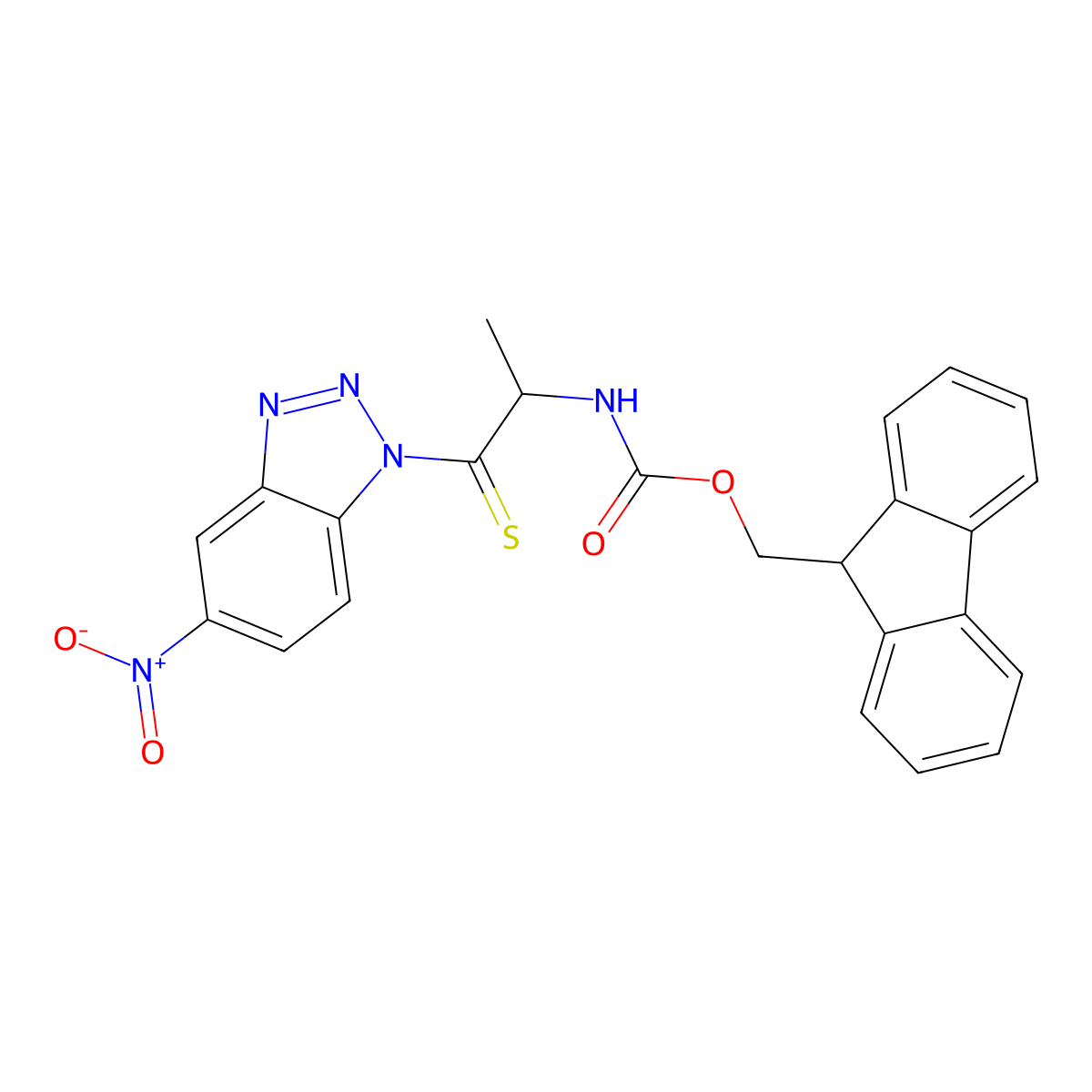 (S)-2-(Fmoc-amino)-1-(5-nitro-1-benzo[d][1,2,3]triazolyl)propane-1-thione molecular structure, CAS 2293079-49-7