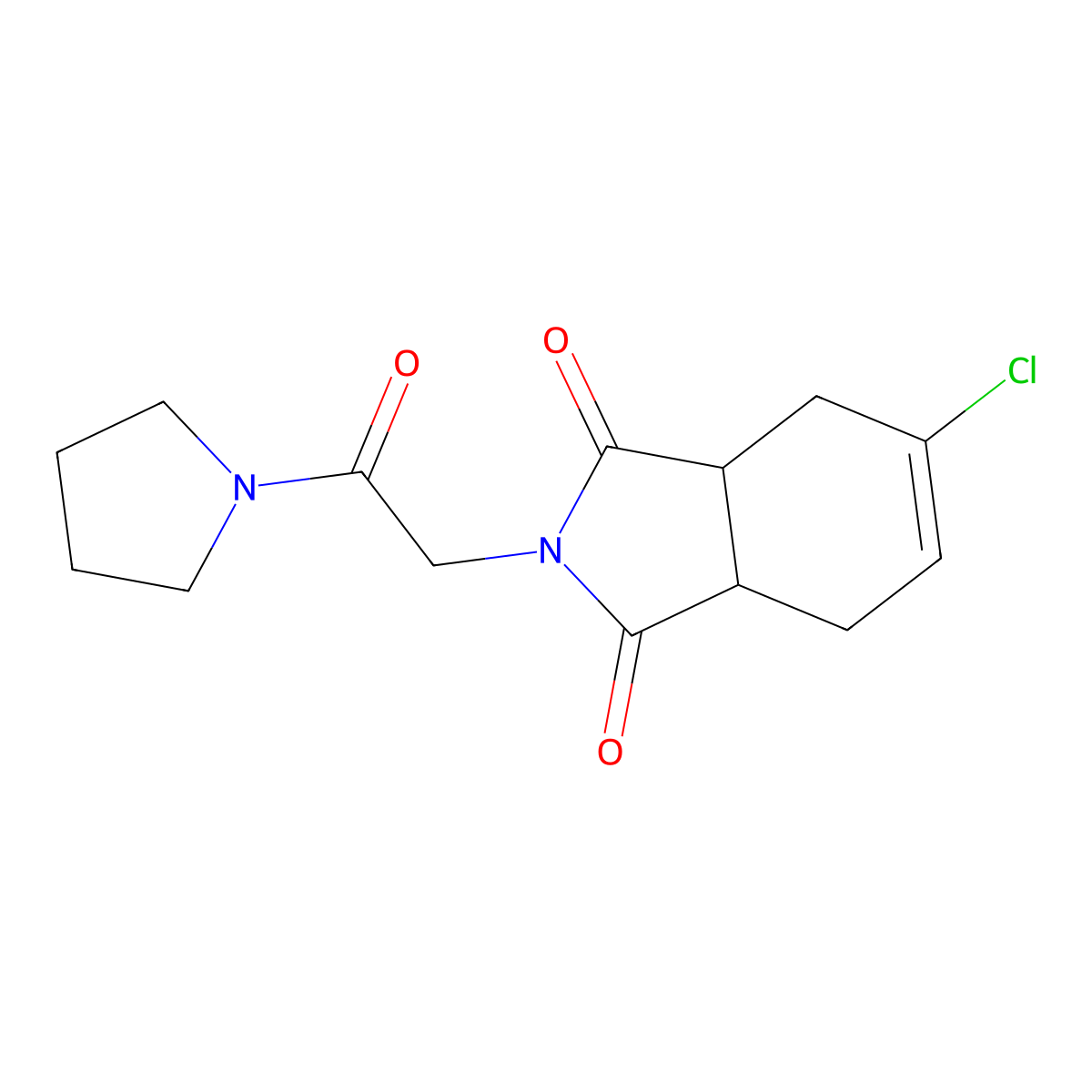 5-Chloro-2-(2-oxo-2-pyrrolidin-1-ylethyl)-3a,4,7,7a-tetrahydroisoindole-1,3-dione molecular structure, CAS 22931-29-9