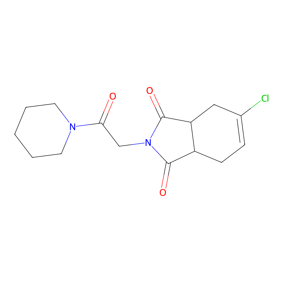 5-Chloro-2-(2-oxo-2-piperidin-1-ylethyl)-3a,4,7,7a-tetrahydroisoindole-1,3-dione molecular structure, CAS 22931-30-2