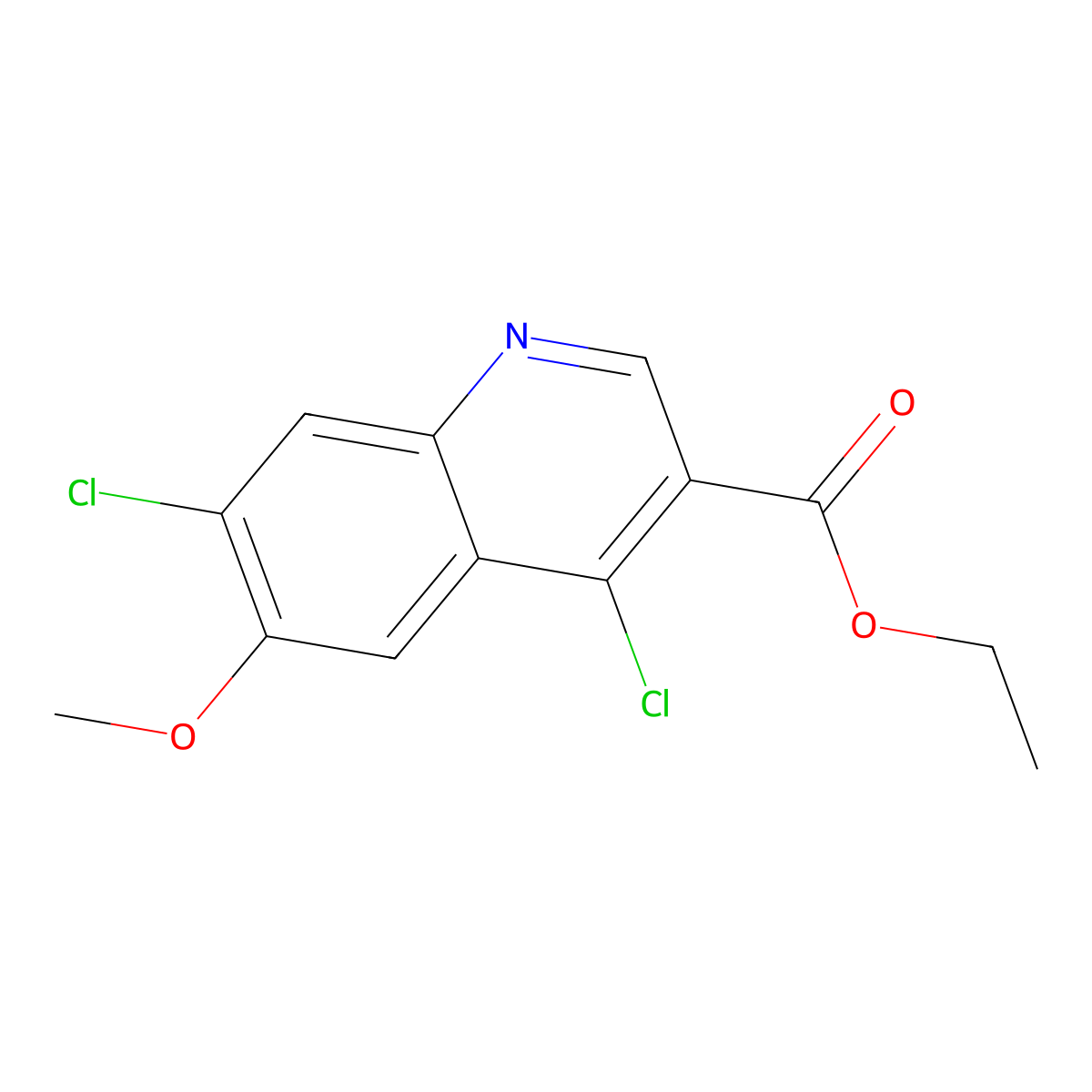 Ethyl 4,7-dichloro-6-methoxyquinoline-3-carboxylate molecular structure, CAS 22931-73-3