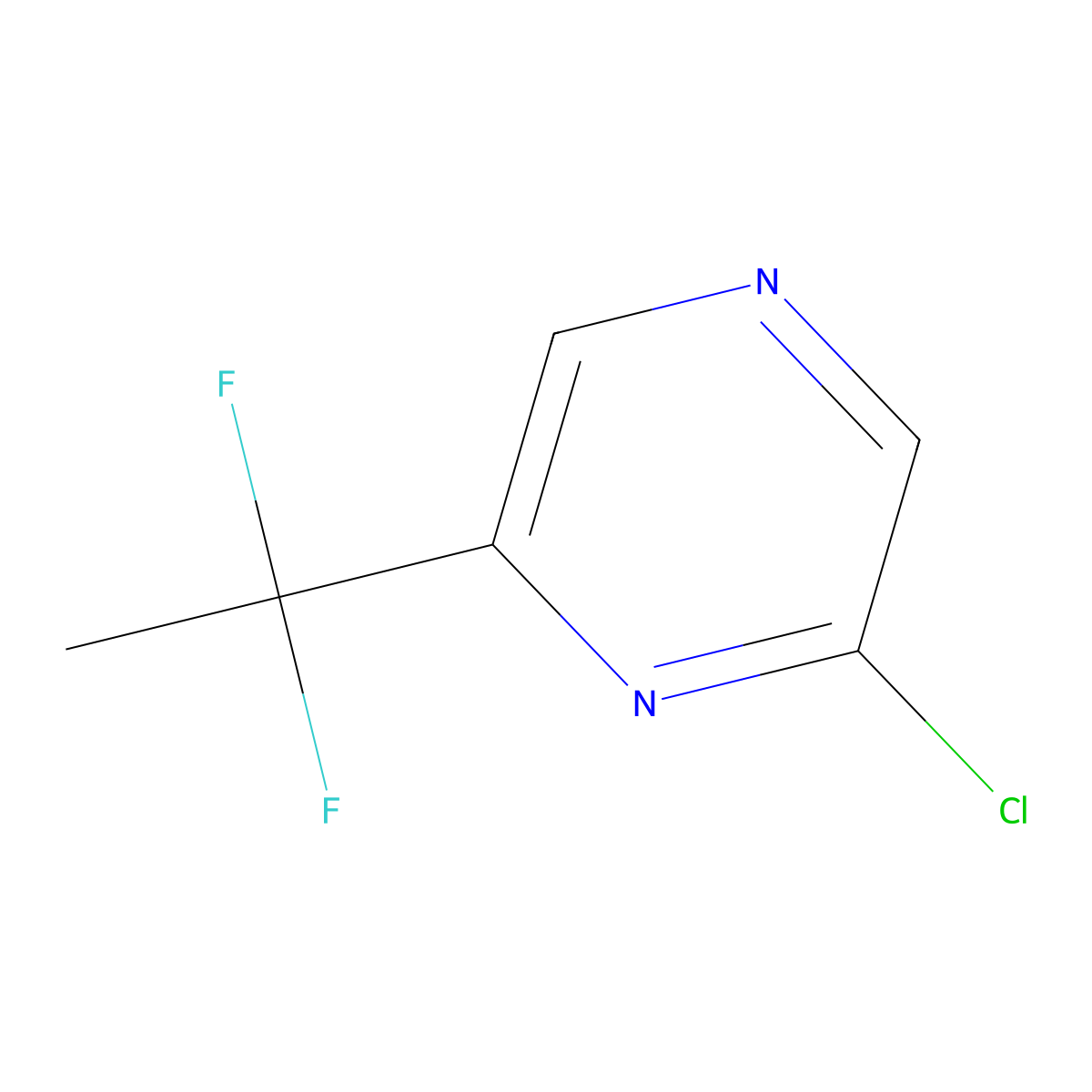 2-Chloro-6-(1,1-difluoroethyl)pyrazine molecular structure, CAS 2293100-09-9