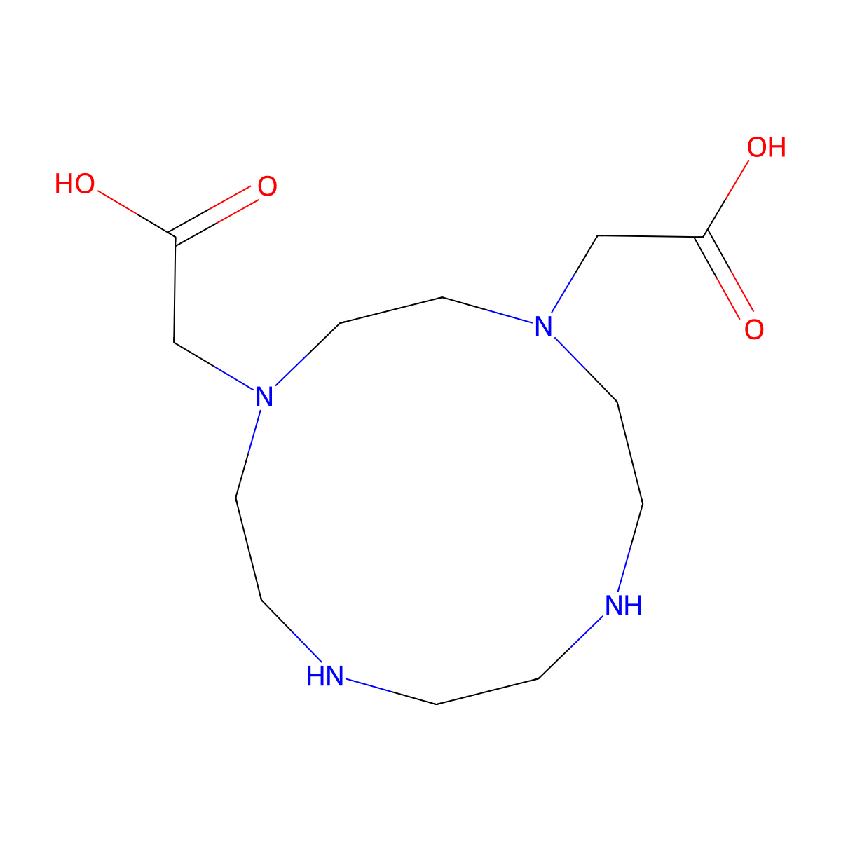 1,4,7,10-Tetraazacyclododecane-1,4-diacetic acid molecular structure, CAS 229312-34-9