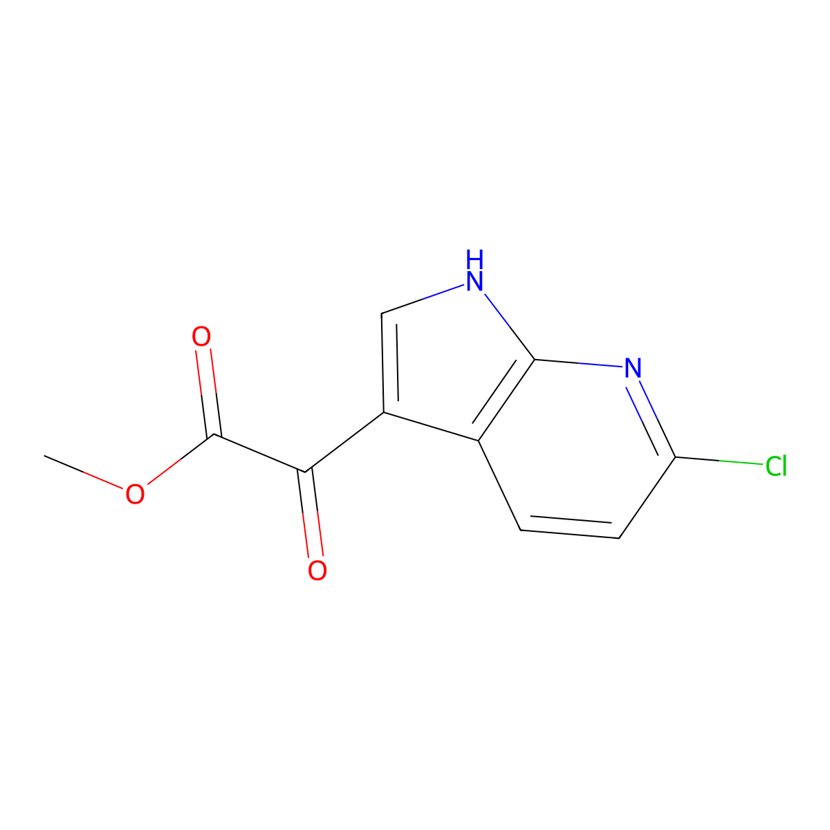 methyl 2-(6-chloro-1H-pyrrolo[2,3-b]pyridin-3-yl)-2-oxoacetate molecular structure, CAS 2293131-48-1