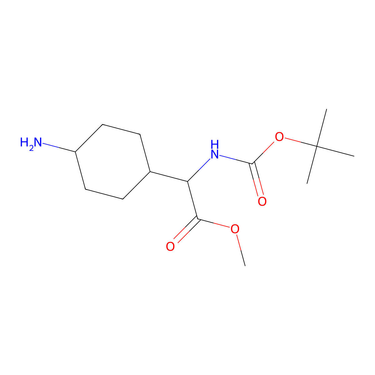 Methyl 2-(4-aminocyclohexyl)-2-{[(tert-butoxy)carbonyl]amino}acetate molecular structure, CAS 2293144-37-1