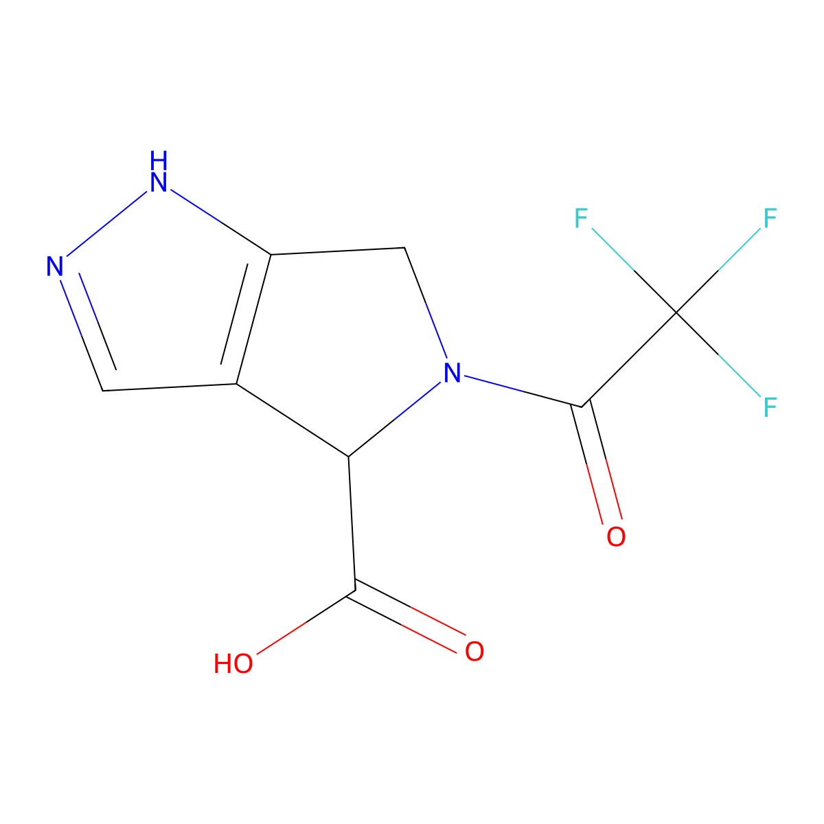 5-(trifluoroacetyl)-2H,4H,5H,6H-pyrrolo[3,4-c]pyrazole-4-carboxylic acid molecular structure, CAS 2293147-12-1
